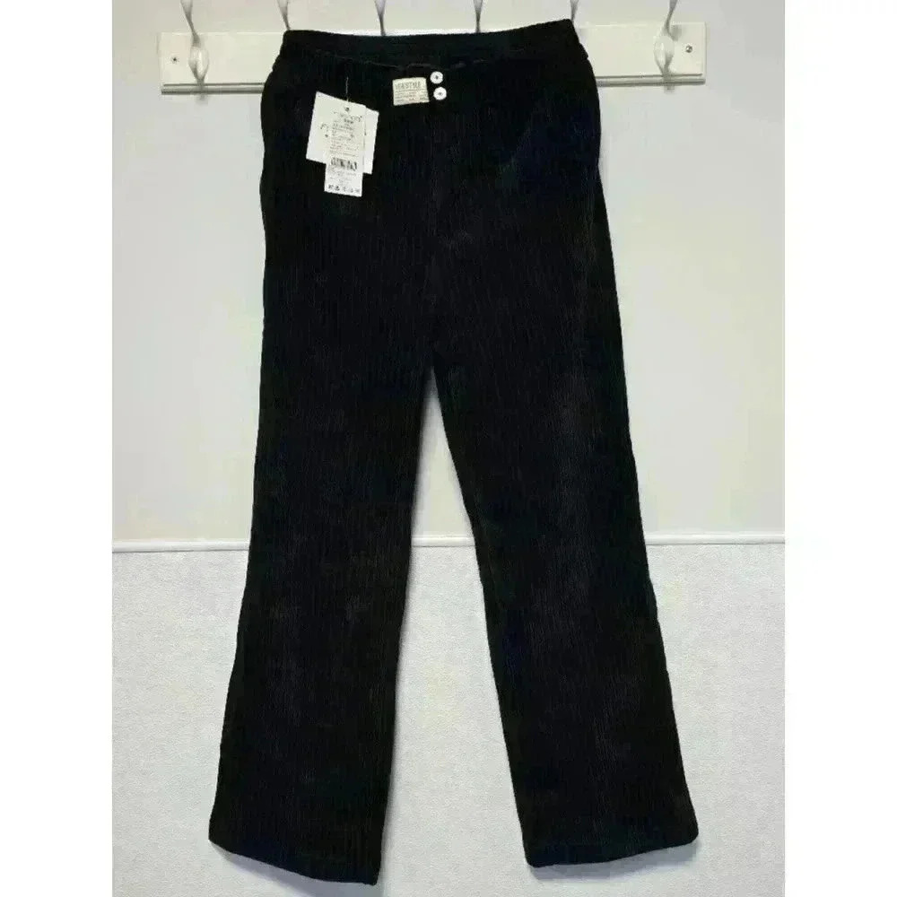 Women's Fairsood Pants Black Corduroy‎ XL RUNS SMALL